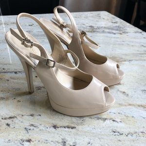 Enzo Angiolini light pink peep toe heel